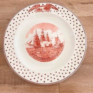 Rare Vintage Wedgwood Society Collectors Red White Constitution Java Plate 12.5”